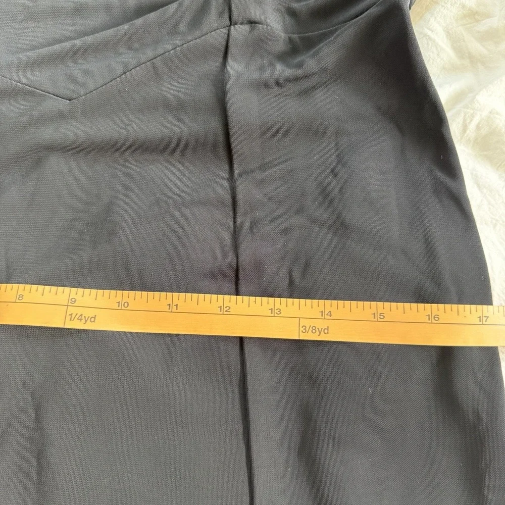 Isabella Bird Black Dress Size 6 PETITE Modest Stretchy Elegant LBD Evening Date